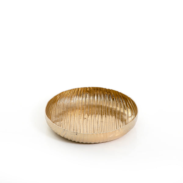 Gold Round Metal Tray