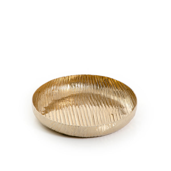 Gold Round Metal Tray