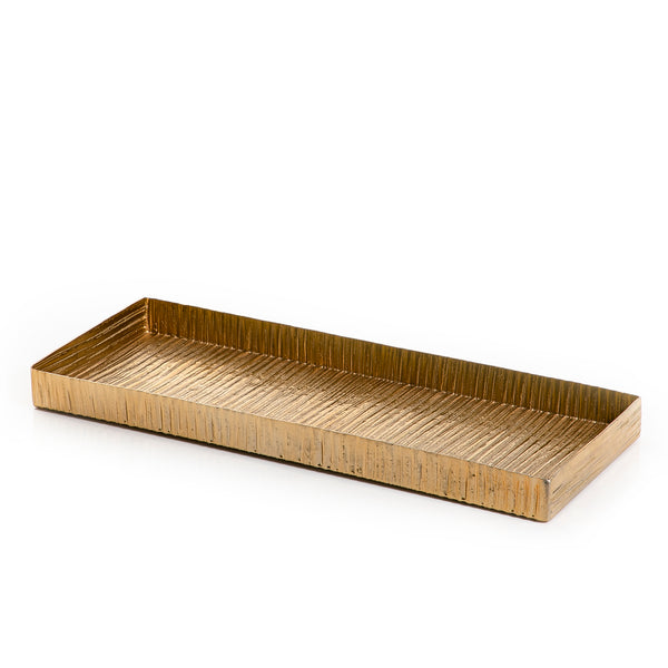 Gold Rectangular Metal Tray