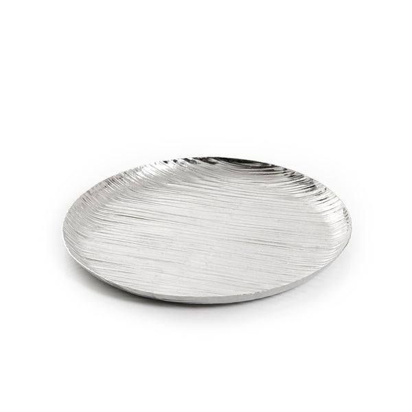 صينية معدن دائرية -فضي 