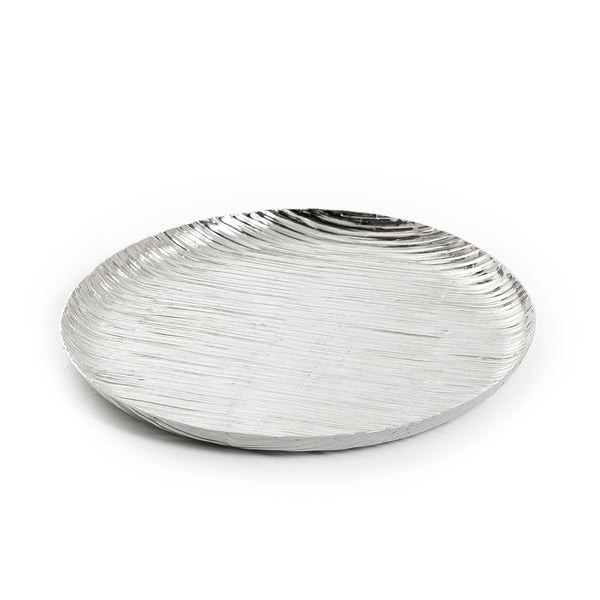 صينية دائرية معدن-فضي