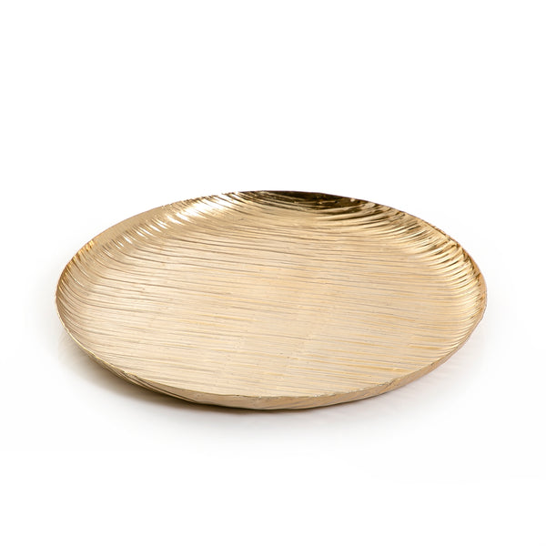 Gold Round Metal Tray