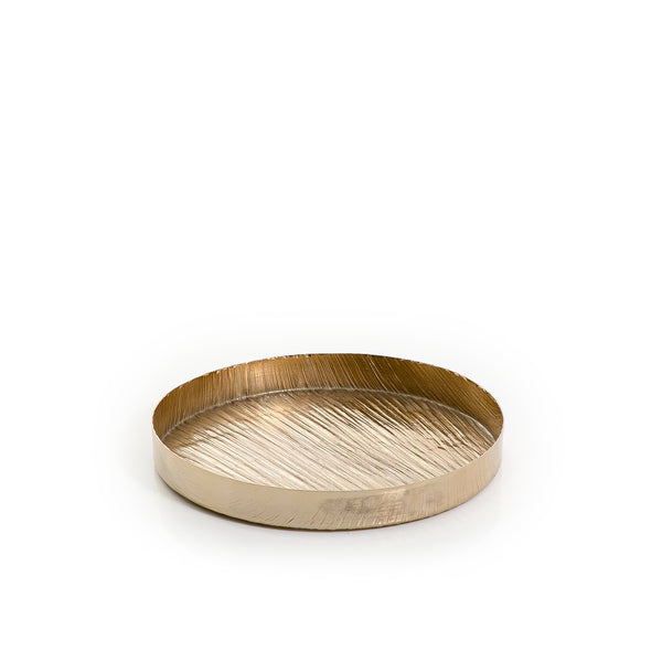 Gold Round Metal Tray