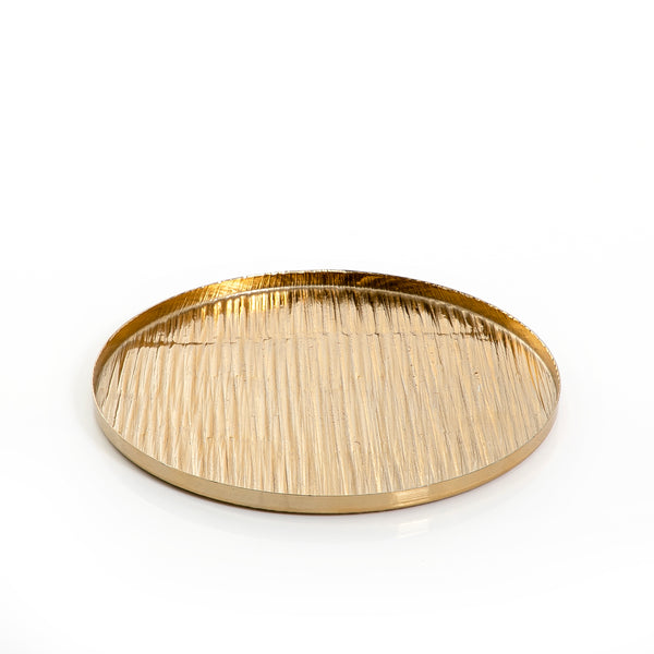 Gold Round Metal Tray