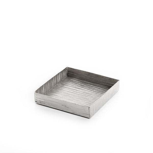 صينية تقديم مربعة معدن - فضي 
