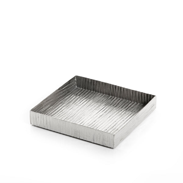 صينية مربعة معدن -فضي 