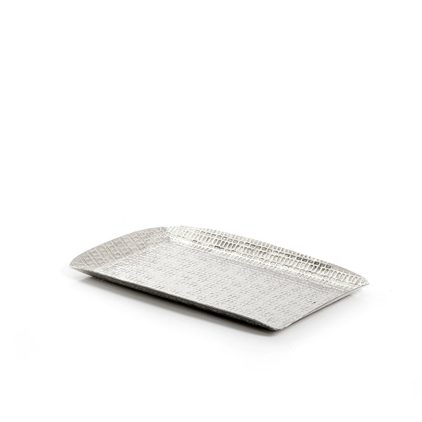 صينية مستطيلة معدن-فضي