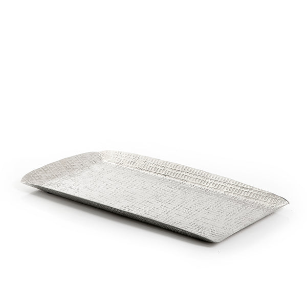 صينية مستطيلة معدن-فضي