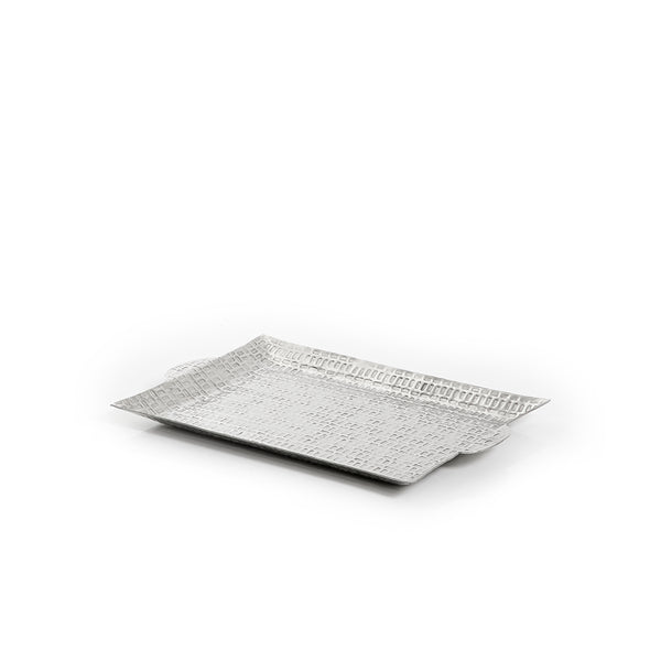 صينية مستطيلة معدن -فضي