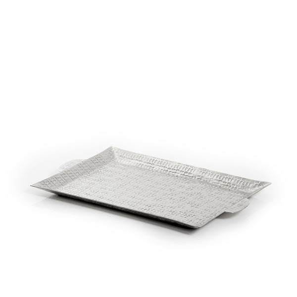 صينية مستطيلة معدن - فضي 