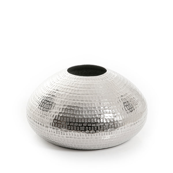 فازه دائرية معدن -فضي