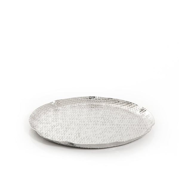 صينية دائرية معدن - فضي 