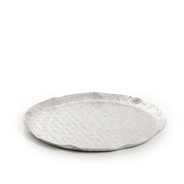 صينية دائرية معدن -فضي