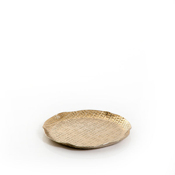 Gold Round Metal Tray