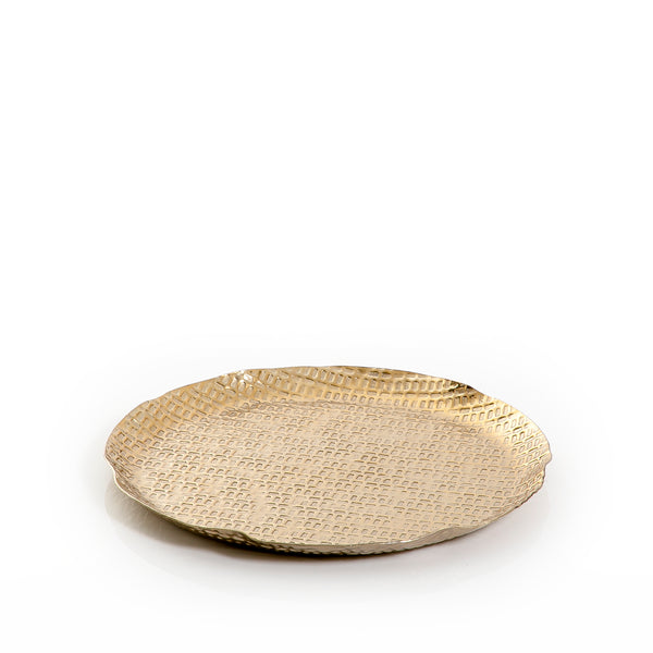 Gold Round Metal Tray