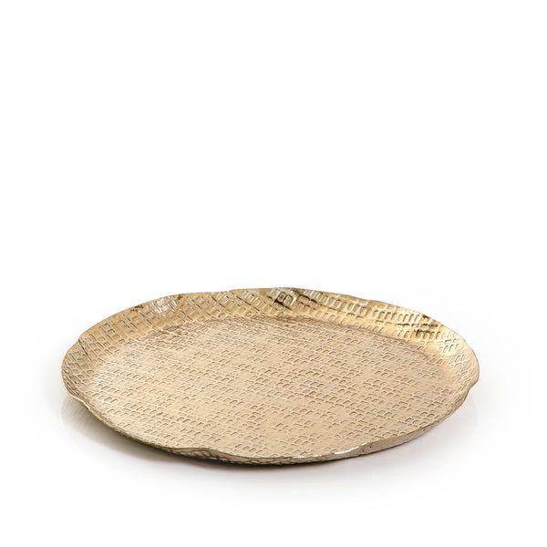 Gold Round Metal Tray