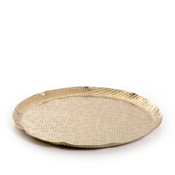 Gold Round Metal Tray
