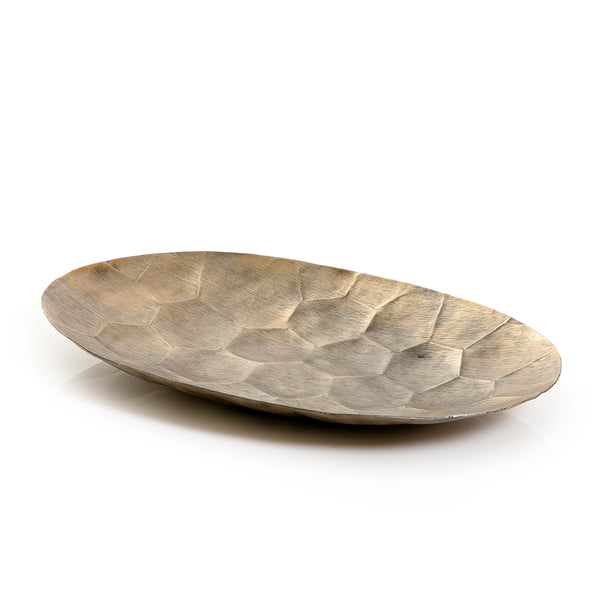 Gold Oval Metal Tray