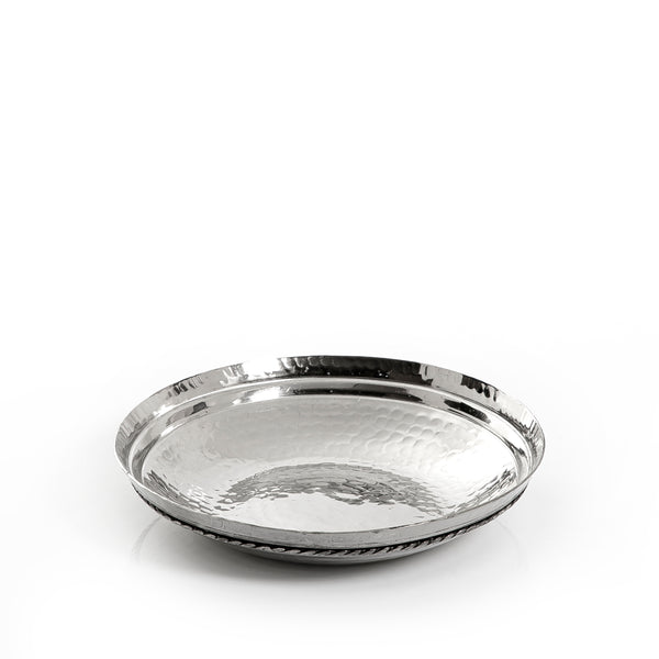 طبق دائري معدن - فضي