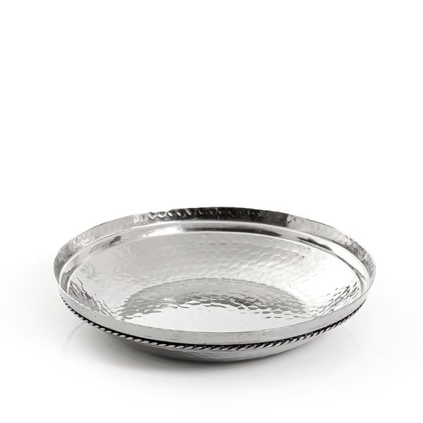 طبق دائري معدن -فضي 