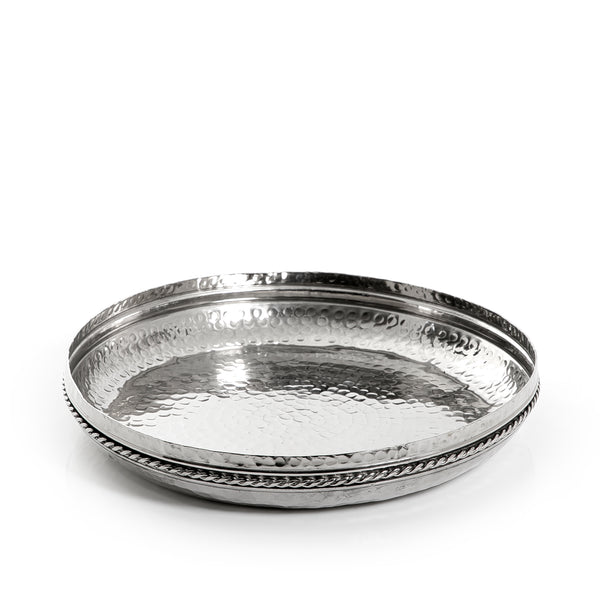 طبق دائري معدن - فضي