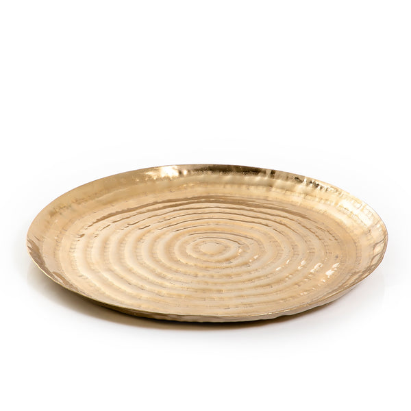 Gold Round Metal Tray