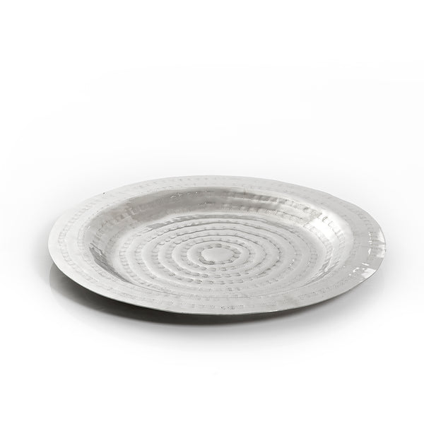 صينية دائرية معدن -فضي 