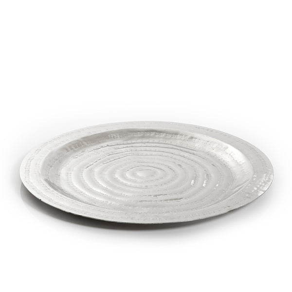 صينية دائرية معدن -فضي