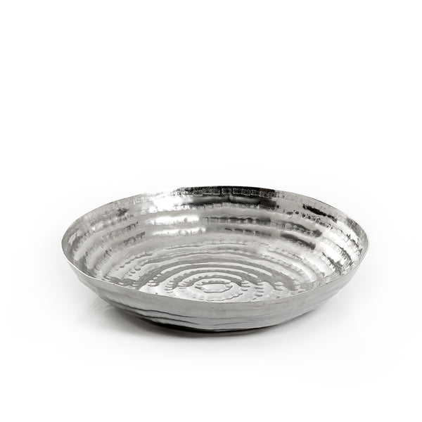 وعاء دائري معدن -فضي