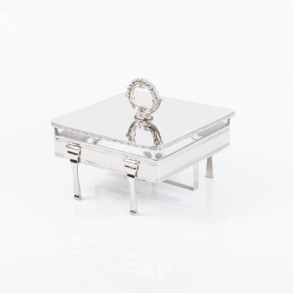 Square Stainless And Glass Food Warmer