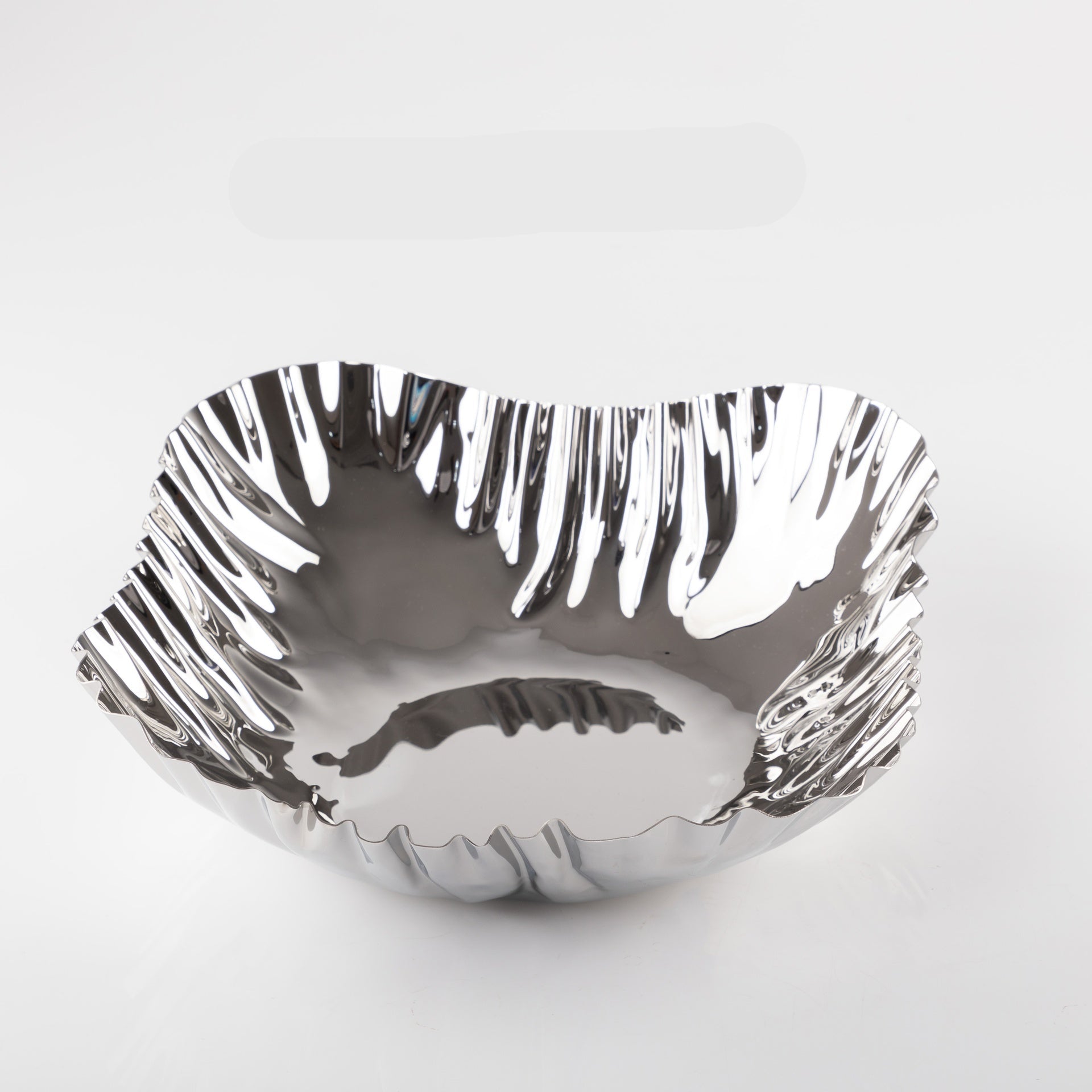 Silver metal serving bowl