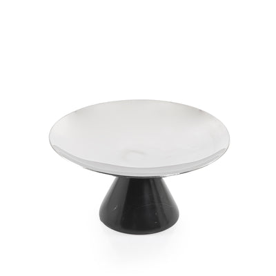 استاند رخام بطبق معدني وقاعدة بتصميم عريض - كبير