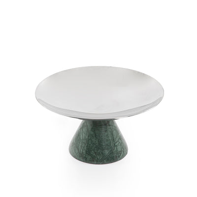 استاند رخام بطبق معدني وقاعدة بتصميم عريض - كبير