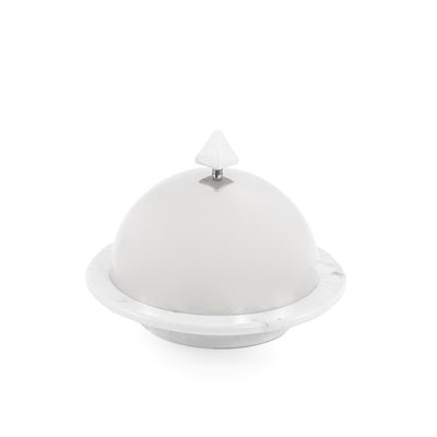 Marble Dish with Metal Lid - Medium