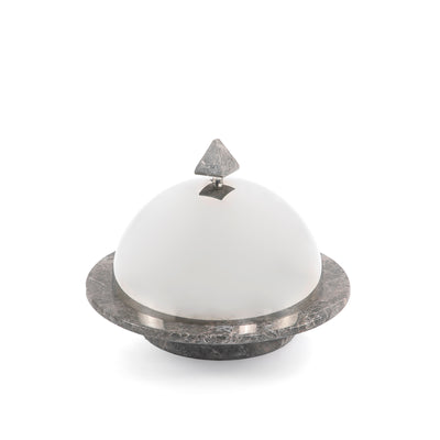 Marble Dish with Metal Lid - Medium