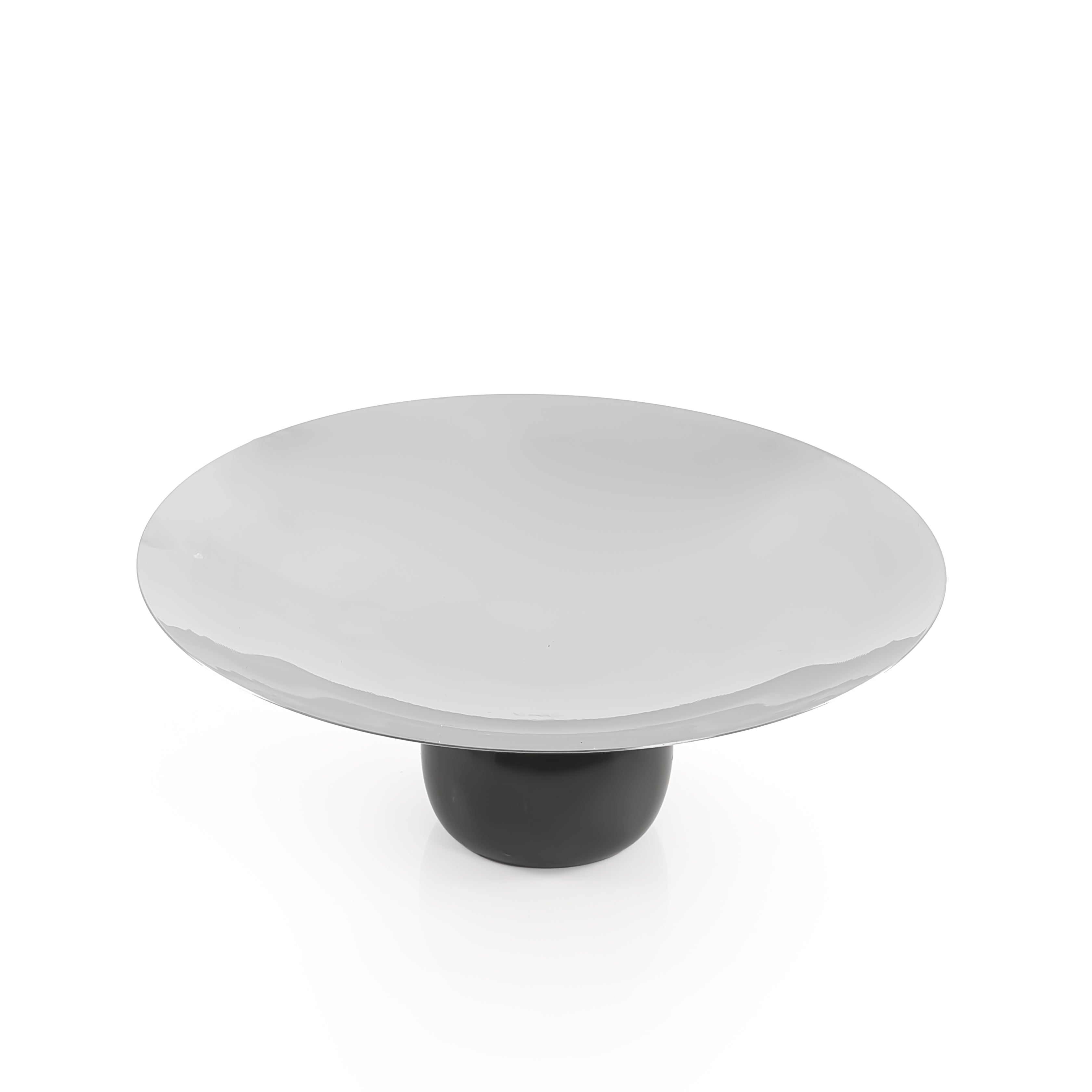 استاند رخام بطبق معدني وقاعدة بتصميم دائري