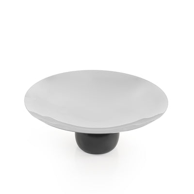 استاند رخام بطبق معدني وقاعدة بتصميم دائري