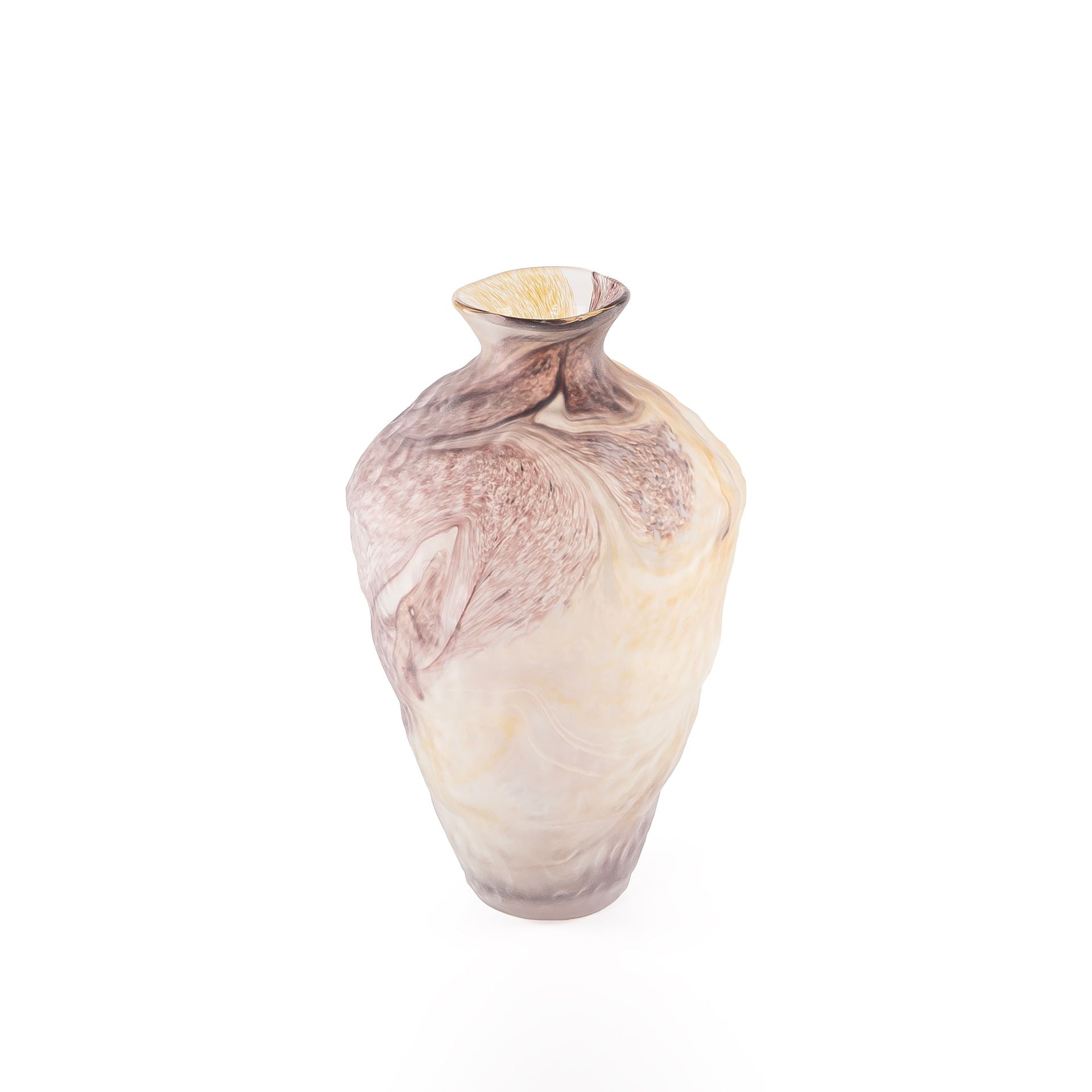 Elegant marble-look glass vase - large