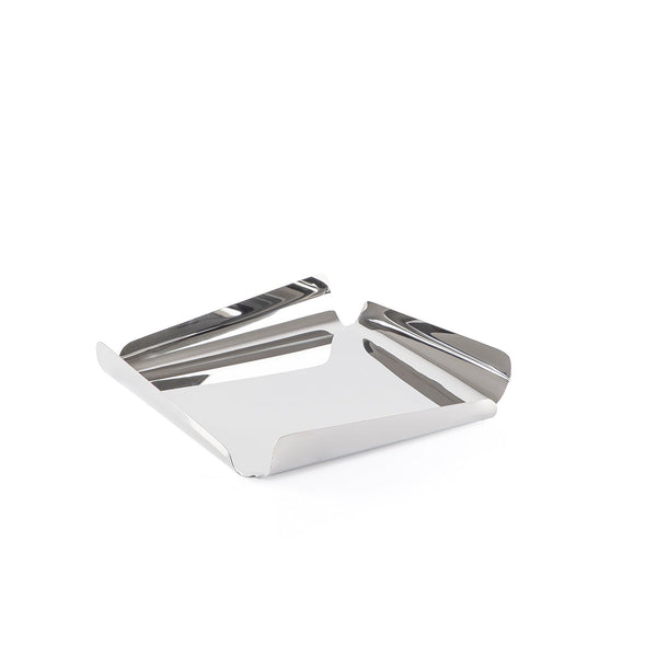Elegant silver metal serving tray - Medium