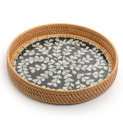 صينية دائرية من الصدف 