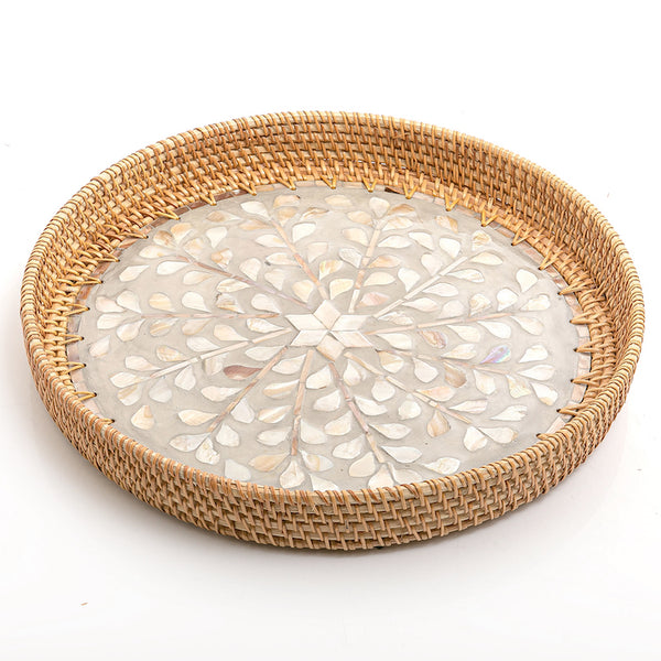صينية دائرية من الصدف 