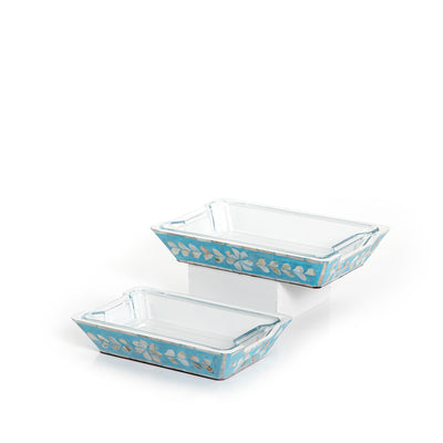 Set Of Mother Of Pearl Plate With Glass