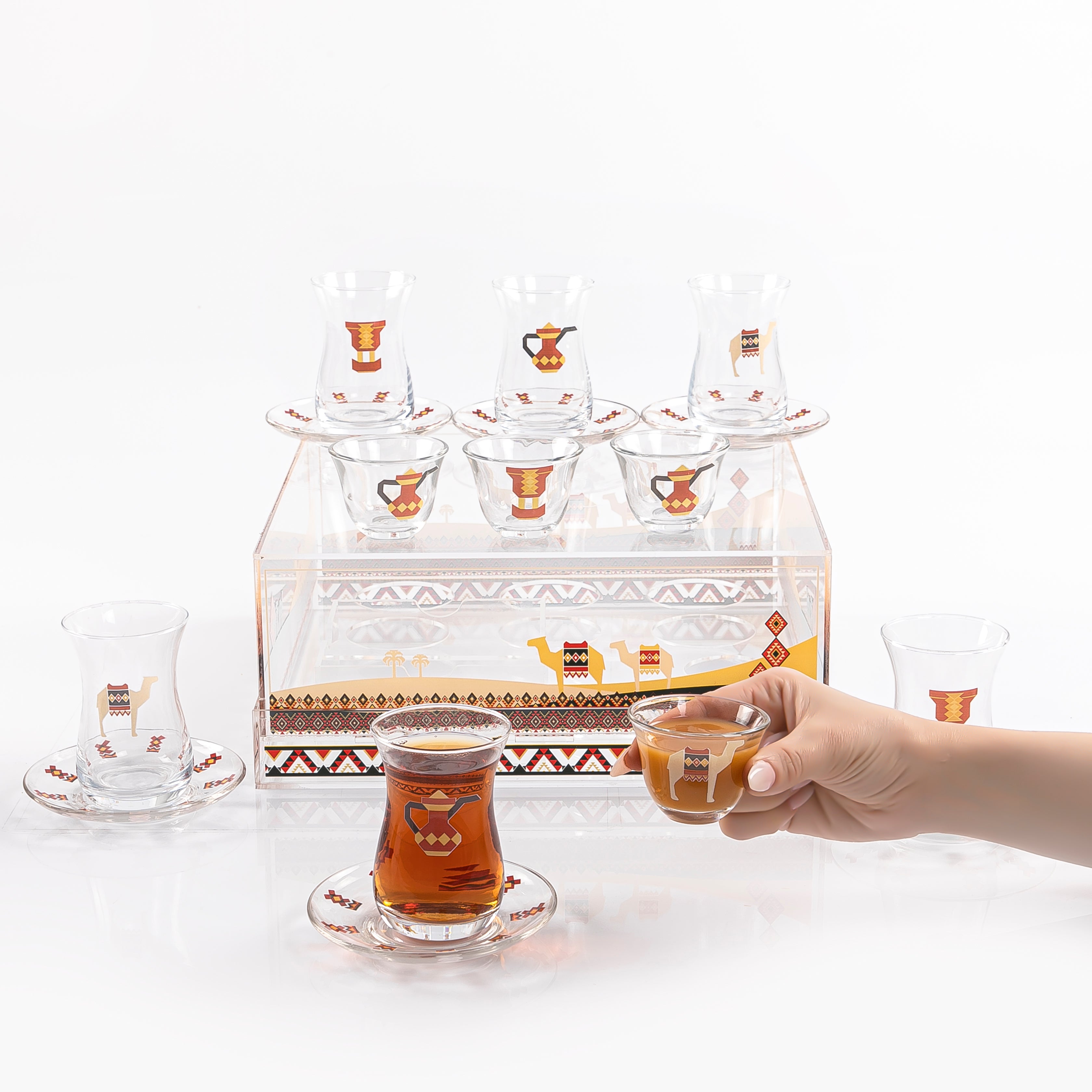 Sado Design Acrylic Box with Tea & Coffee Cups in Gift Box