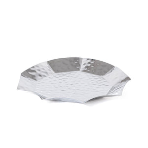 وعاء تقديم معدني أنيق بلمسة فضية
Round silver metal serving bowl