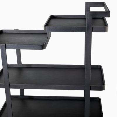 Leather trolley - black