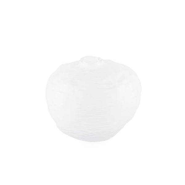 Elegant irregular-shaped white glass vase - large