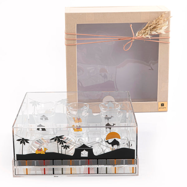 Sado Design Acrylic Box with Tea & Coffee Cups in Gift Box