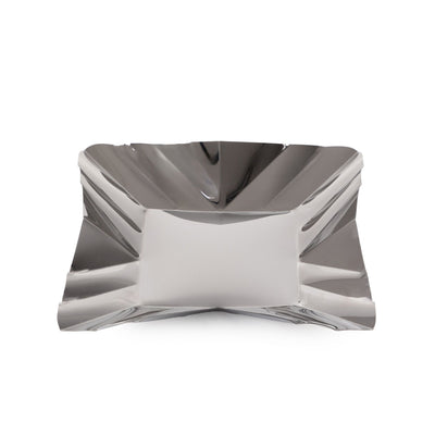 Elegant silver metal serving plate - Small