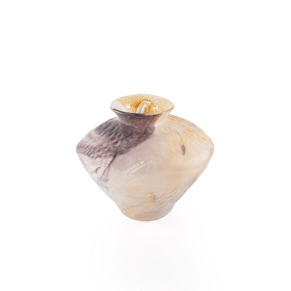 Elegant marble-look glass vase - small