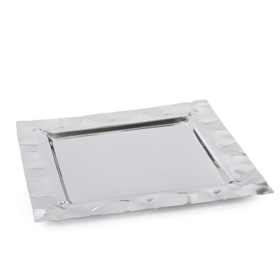Elegant silver metal serving tray